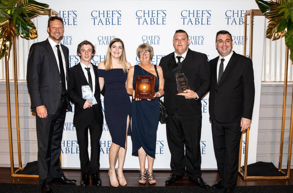 Left to Right: Cessnock Leagues Club CEO Paul Cousins, Chef Tom Harris, Vincent Street Service Staff Member Abbey Sills, Venue Manager Tracy Enright, Head Chef Jonathan Heath and Club Assistant Manager John Harwood
