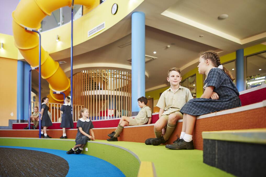 CONTEMPORARY: Juniors at St Philips College enjoy the modern equipment including the popular two storey slide.
