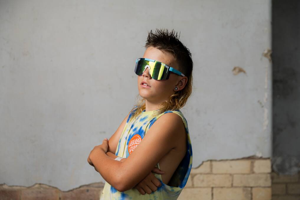 Jaxon Taylor of Shepparton channels '80s cool at Mulletfest 2023. Picture by Simon McCarthy.