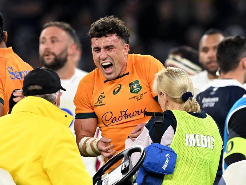 Fullback Tom Banks suffered a serious arm injury in the Wallabies-England rugby Test in Perth.
