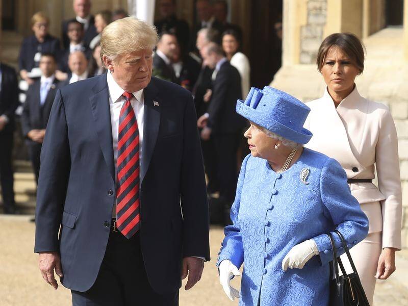 President Donald Trump will lunch with the Queen and meet PM Theresa May during his UK state visit.
