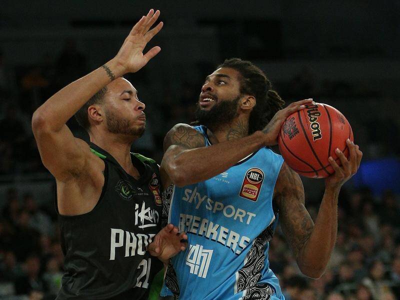 The NBL ordered the standing down of NZ Breakers import Glen Rice Jnr (R) for their Perth clash.
