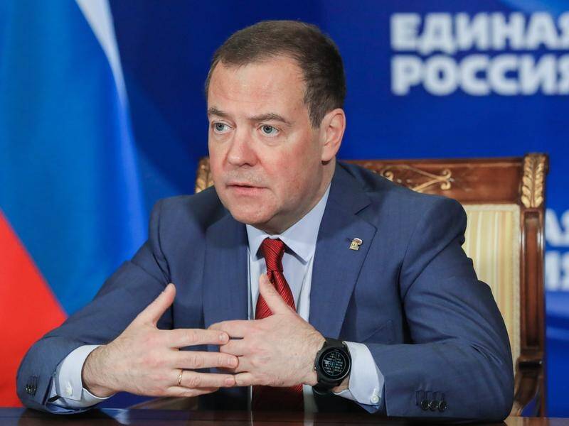 Former Russian president Dmitry Medvedev says there is a risk of conflict between Russian and NATO.