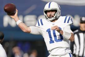 Gardner Minshew's late TD pass to Michael Pittman gave the Colts a narrow NFL win over the Titans. (AP PHOTO)