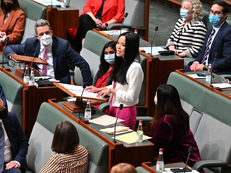 New Labor MP Sally Sitou has delivered her first speech to the House of Representatives in Canberra. (Mick Tsikas/AAP PHOTOS)