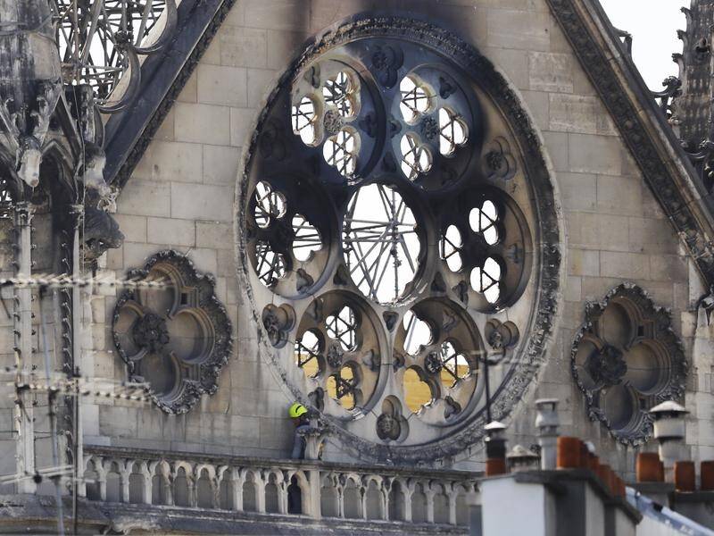 The surviving walls of Notre-Dame Cathedral are at risk of collapsing under the weight of statutes.