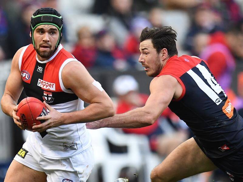 St Kilda's Paddy McCartin (l) has been put on the long-term injury list.