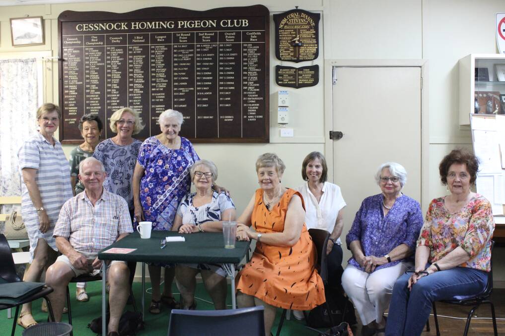 GOOD FRIENDS: Joy Prance with members of the Cessnock Bridge Club