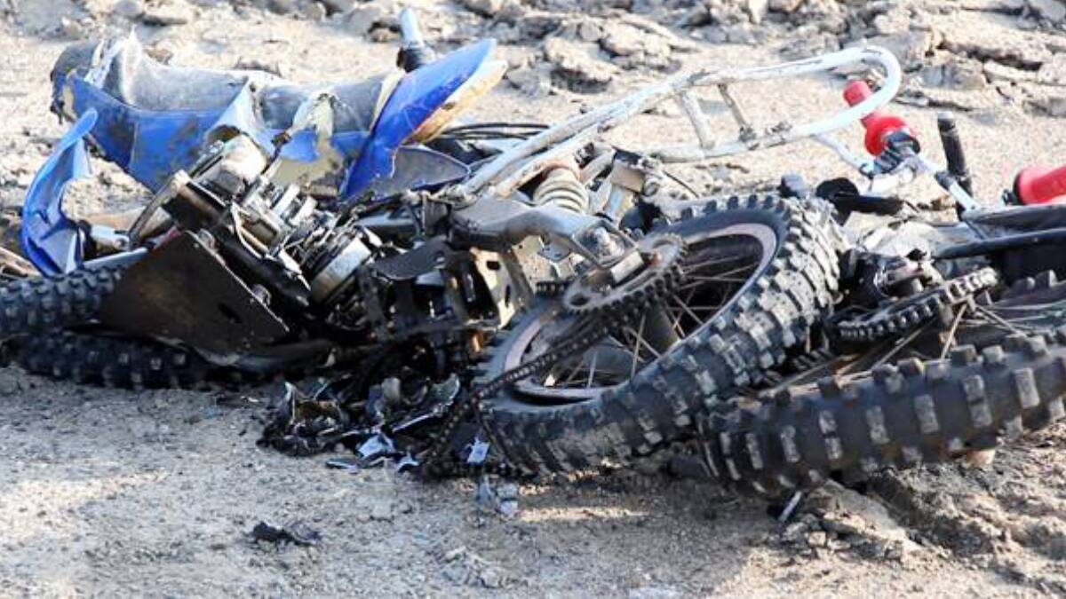 ON NOTICE: Two of the illegal dirtbikes after being crushed last week. Photo courtesy Cessnock Police