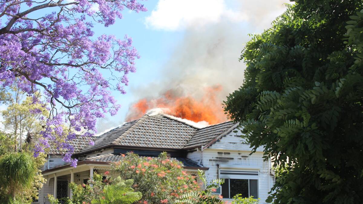 The fire had also jumped to an adjoining property