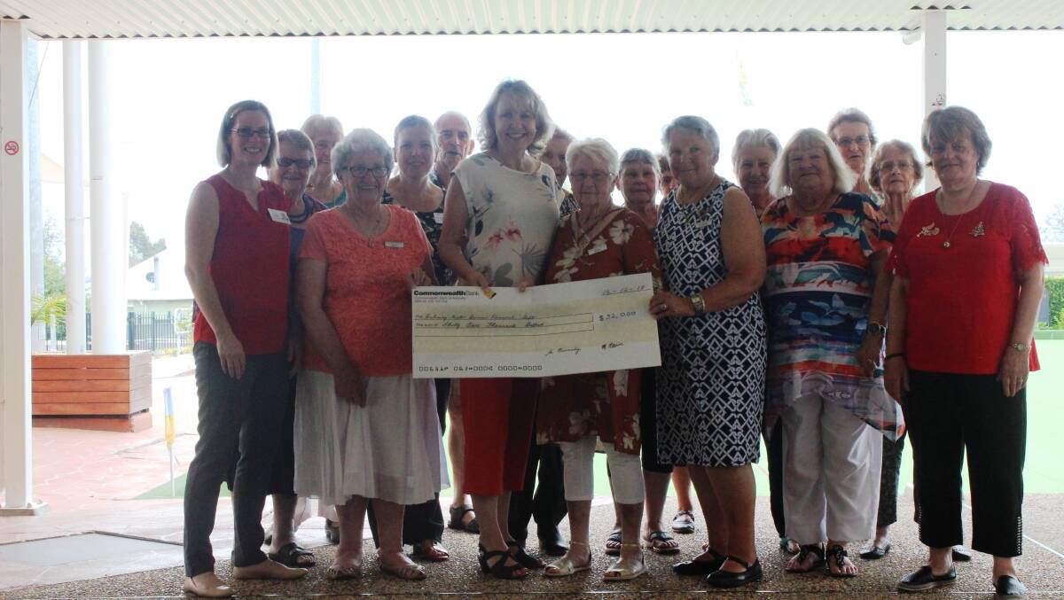 GENEROUS: The Coalfields Cancer Support Group presented a $32,000 cheque to Dr Janette Sarkoff (c) from Calvary Mater Newcastle last week. Picture: Stephen Bisset