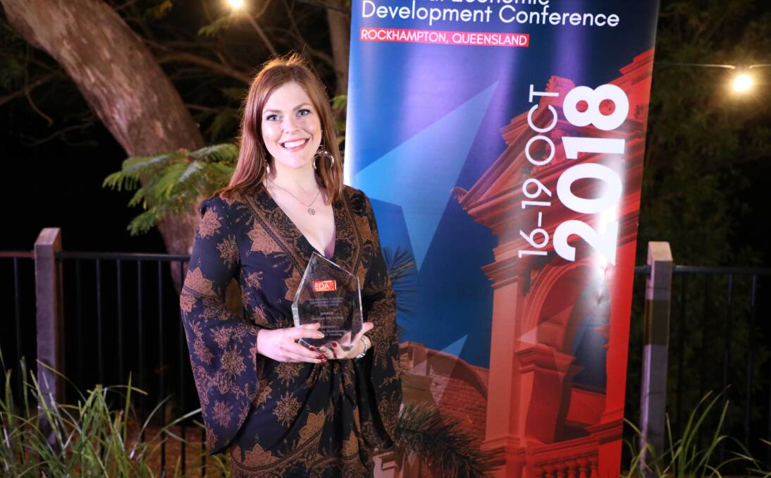 WELL DONE: Council’s Acting Economic Development Manager Rhiannon Stevens at the National Economic Development Awards. Picture: Supplied.