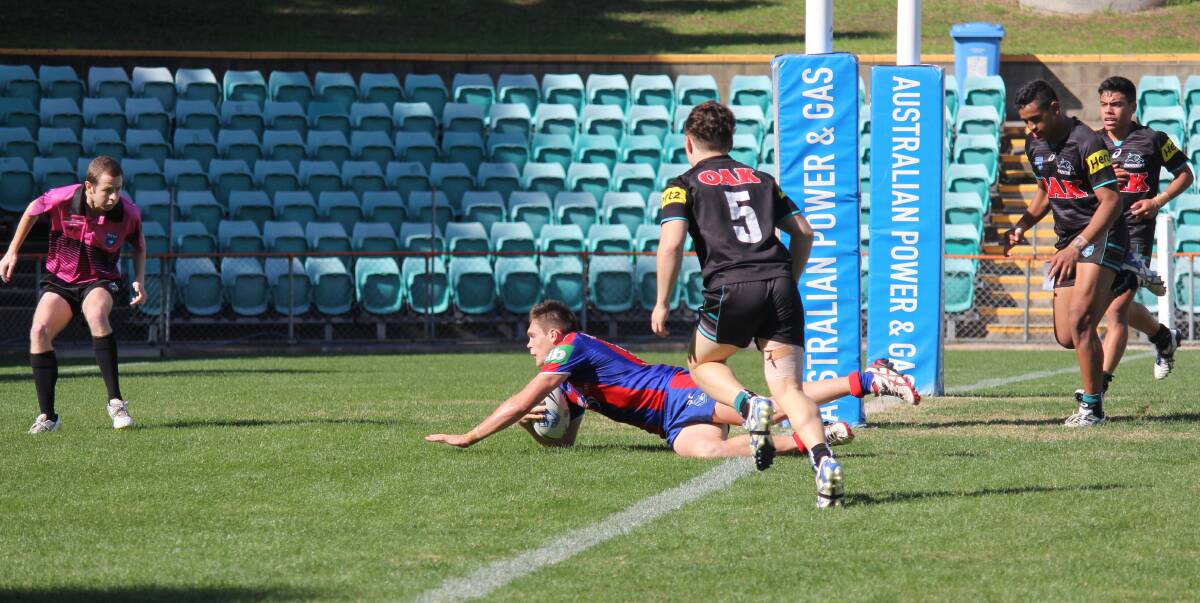 Brodie Jones in action for the Knights under-16s on Saturday. Photo by Natalie Jones.