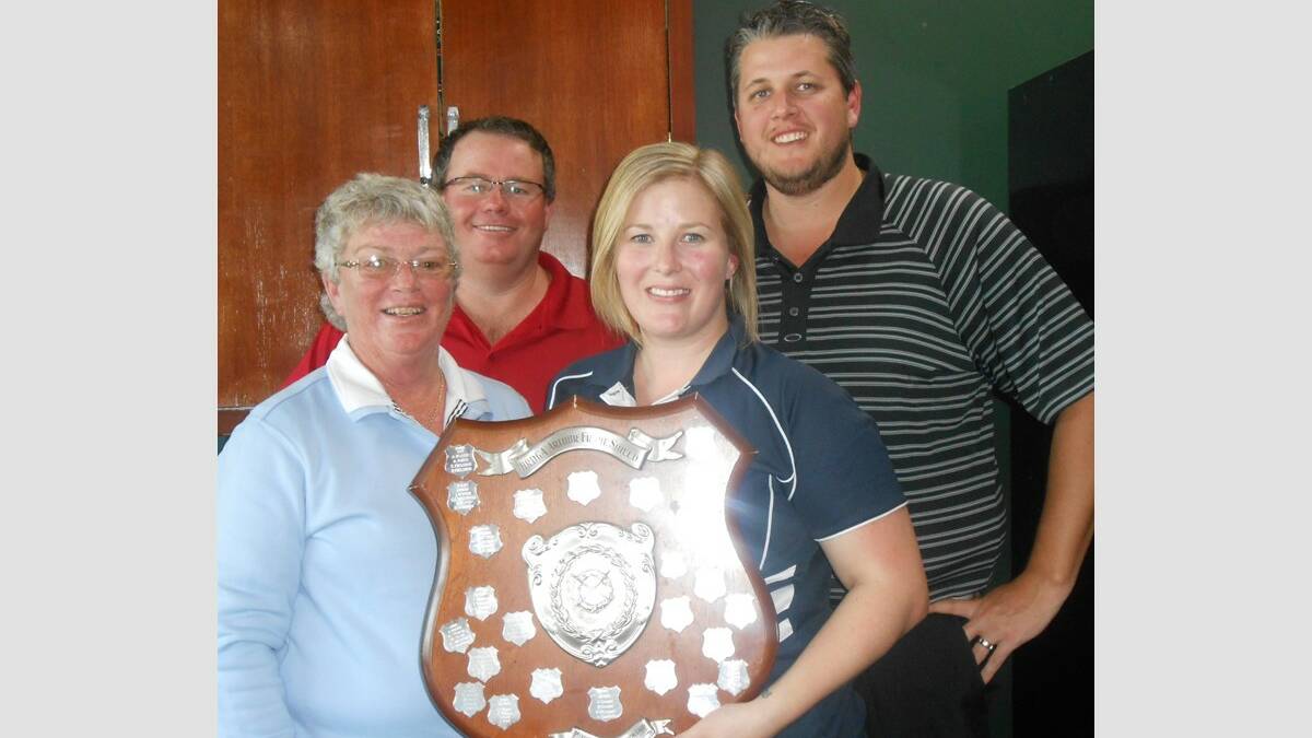 REPRESENT: Kurri team Sue O'Brien, Jeff Wyper, Leah Cresswell and Chad Cresswell were winners of the HRDGA Mixed Four-Person Ambrose Championship. 