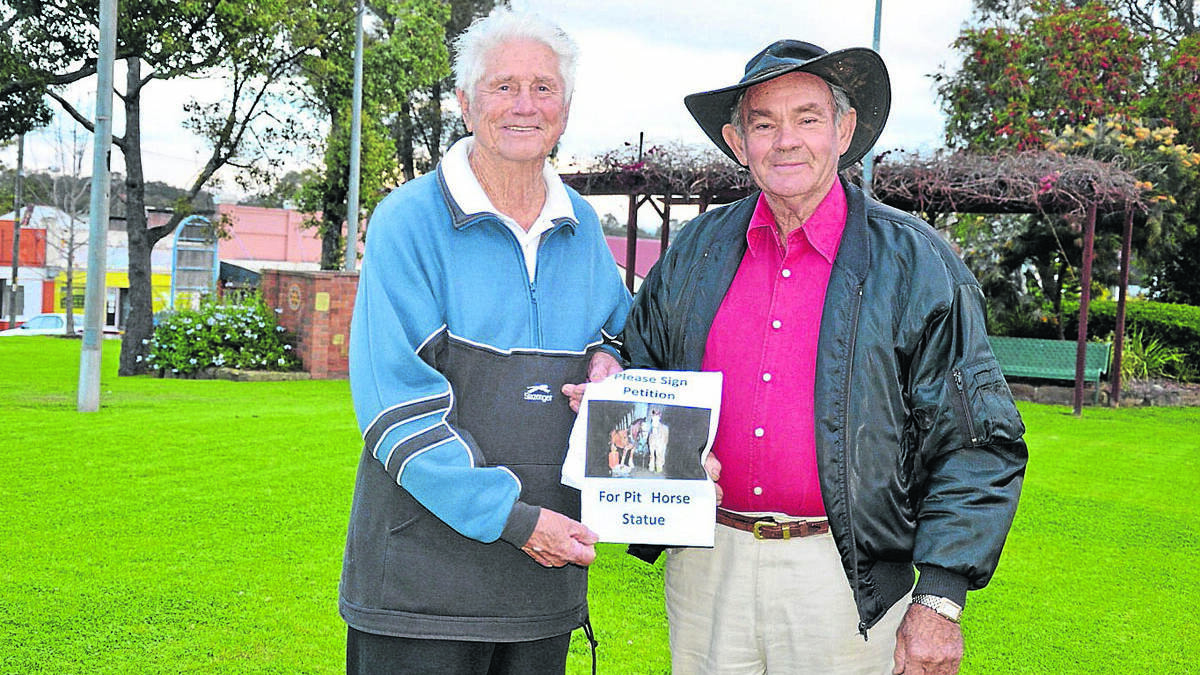 RECOGNITION: Tom Outram and Col Andrews would like to see a pit pony statue built in Kurri.