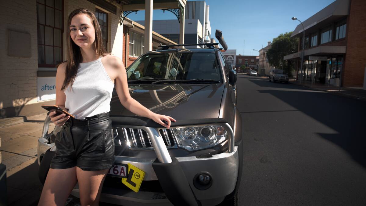 On the road: Tia Armand-Burton, 16, says the introduction of a smart phone app to record driving hours for L-platers will be convenient for young drivers and their supervisors. Picture: Perry Duffin