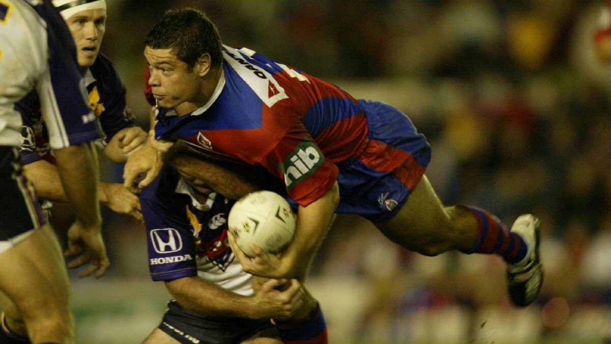 Timana Tahu playing for the Knights in 2003. Picture: Peter Stoop