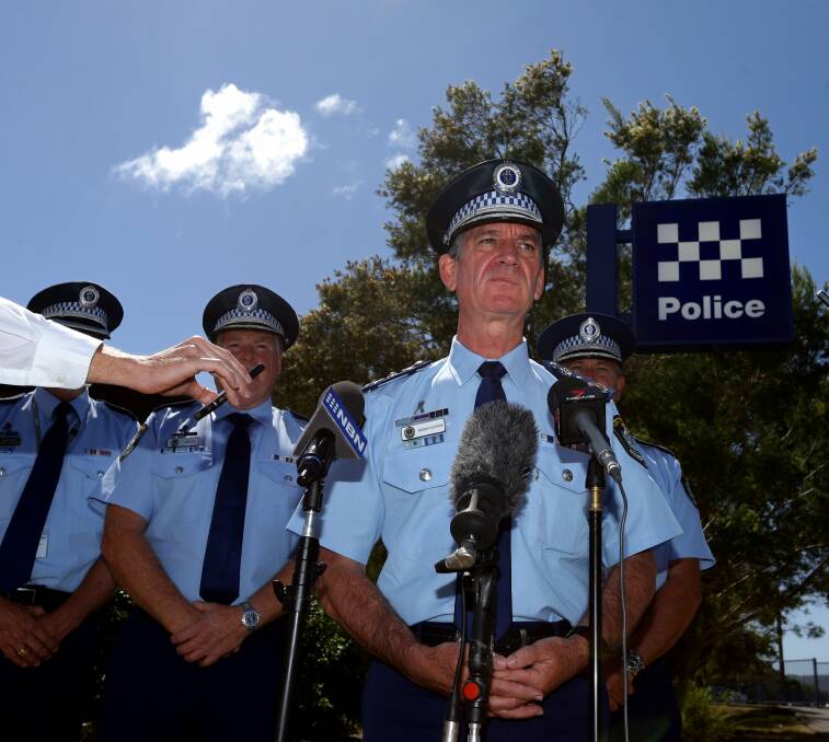 RESPECTED: NSW Police Commissioner Andrew Scipione at Nelson Bay police station on Sunday. 