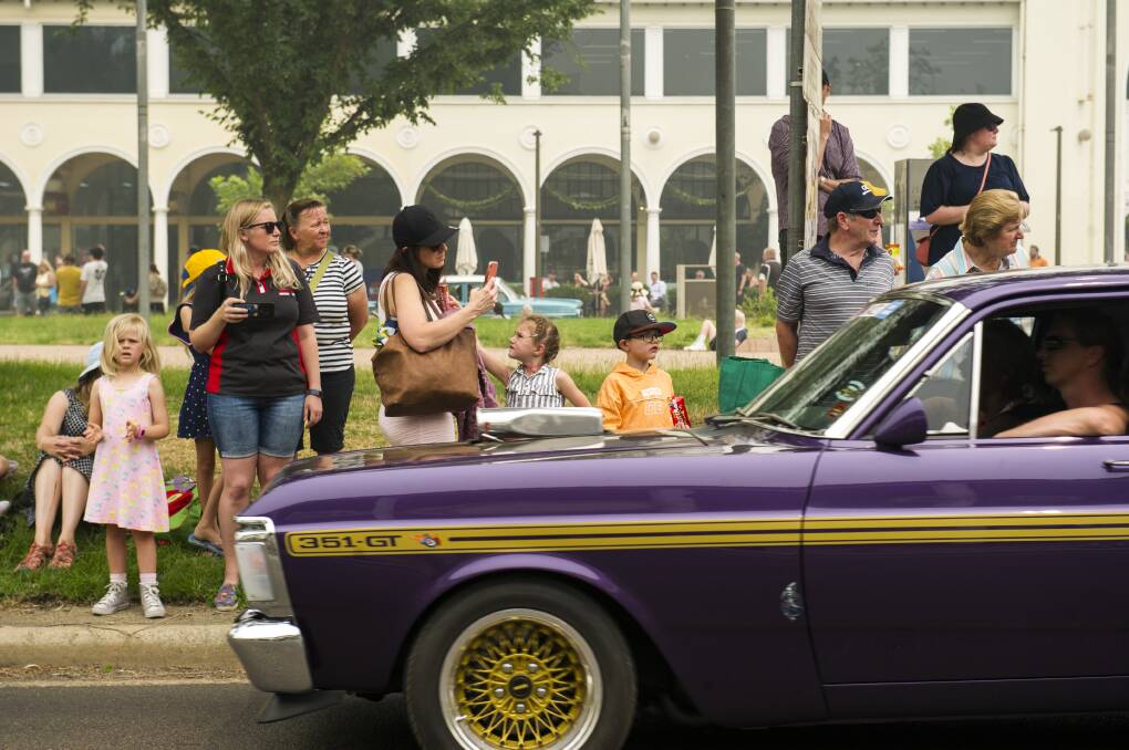 Purple patch: Summernats City Cruise 2020. Picture: Dion Georgopoulos