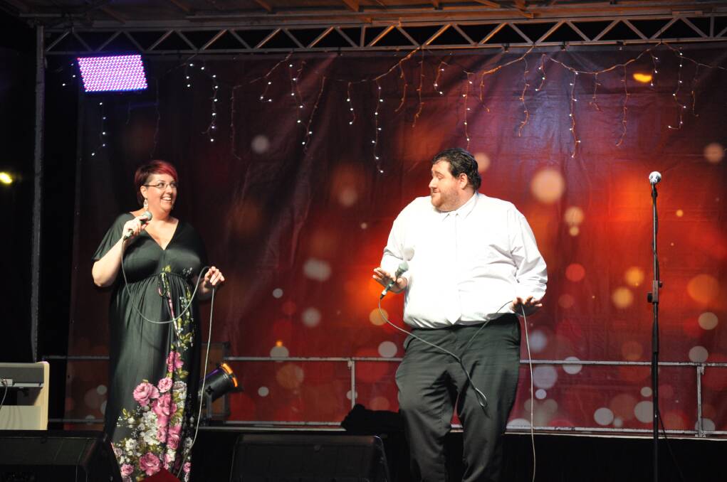 Kristy Richards and Michael King at Carols in the Park, Cessnock TAFE grounds, December 6.
