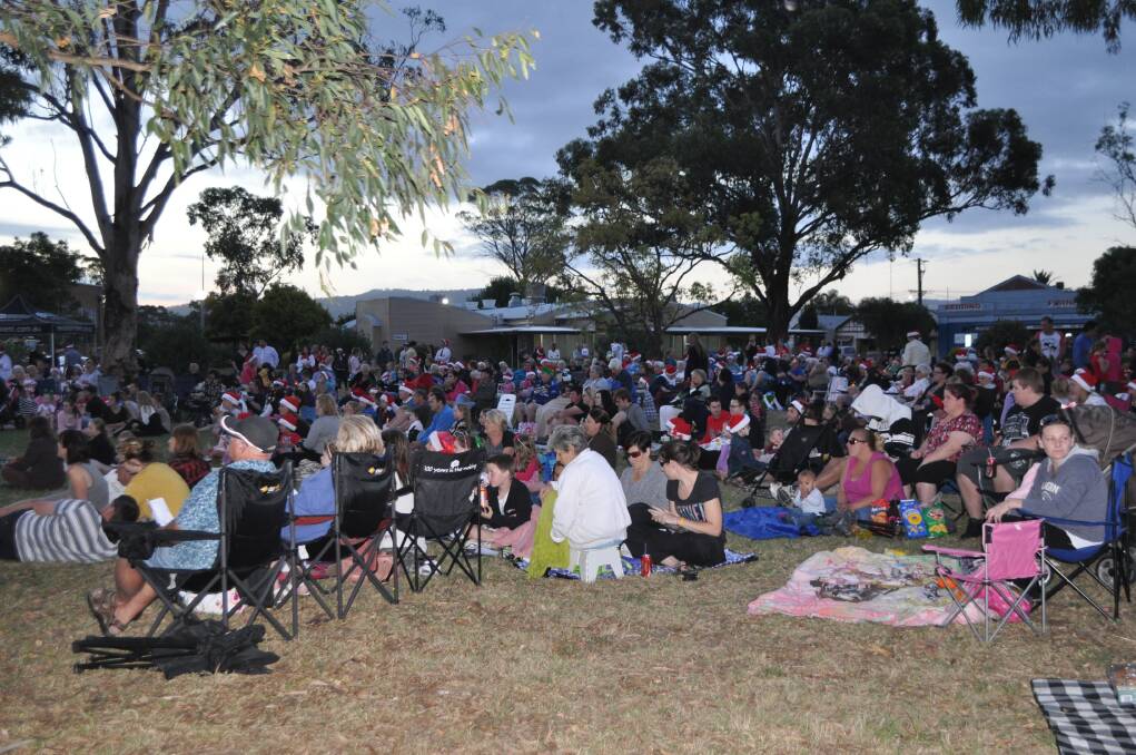 A section of the crowd at Carols in the Park, Cessnock TAFE grounds, December 6.