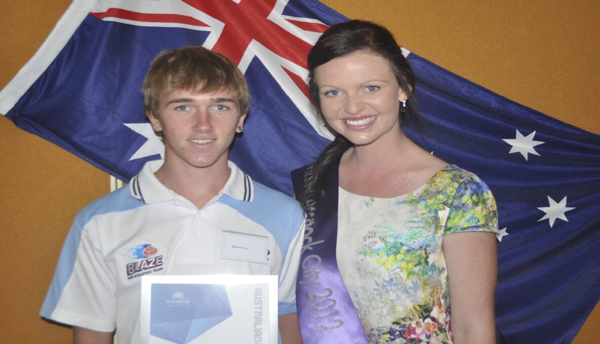 Young Citizen of the Year, Mathew Rees and Miss Cessnock City, Taylah-Jane Turner. 