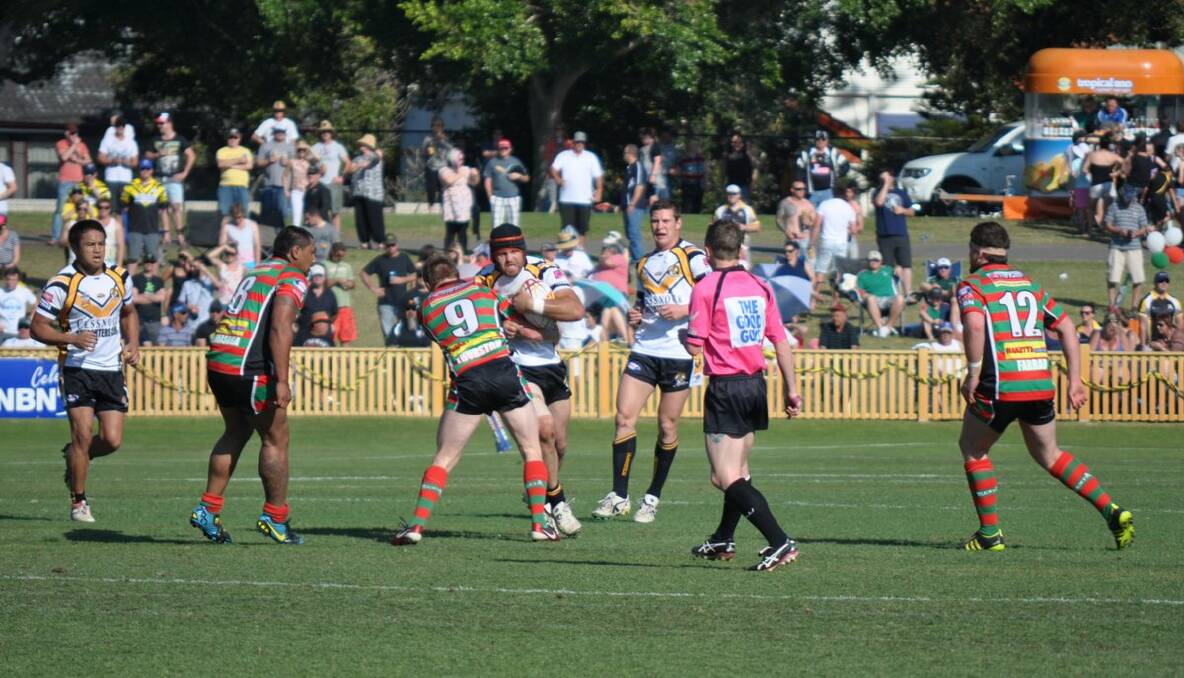 First-half action from the Newcastle Rugby League grand final.