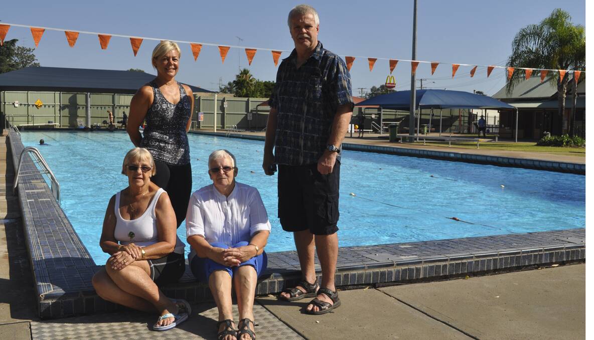 HOPEFUL: Cessnock Pool Users Group members (from left) Pat McCart­hy, Diane Partridge, Margaret Ayrton and Phil Murray wish for a new indoor aquatic centre in Cessnock.