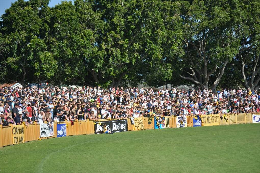 A sea of black and gold greeted the Goannas as they did battle with arch-rival Western Suburbs.