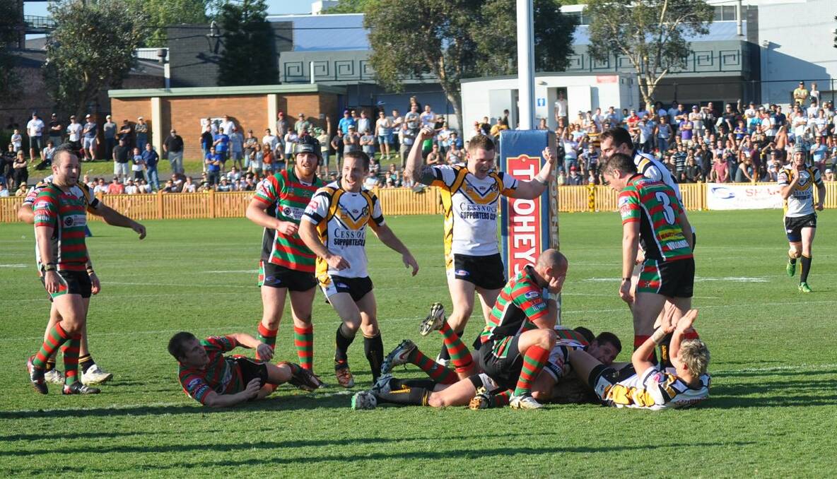 Second-half action from the Newcastle Rugby League grand final. The Goannas celebrate Riley Brown's try that put them back in the game, but unfortunately it was too little, too late.